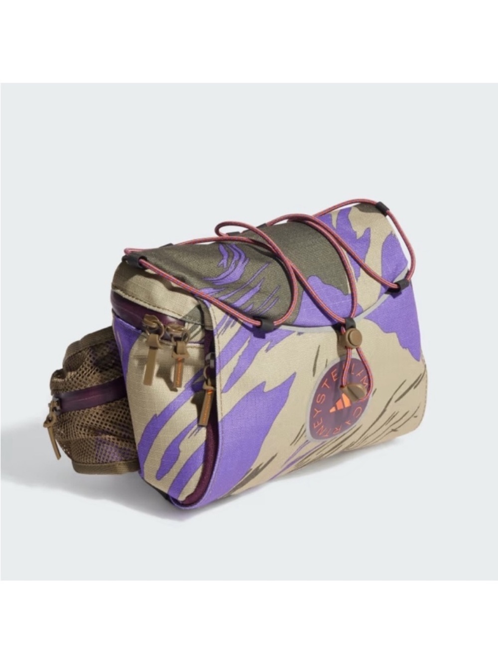 Adidas By Stella McCartney Camo Purple & Khaki Printed Fanny Pack Crossbody Bag